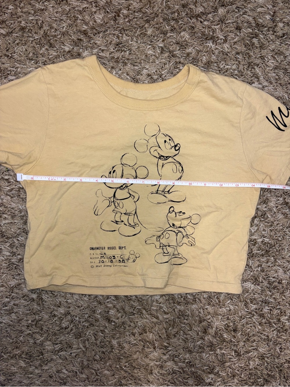 Mickey Mouse Beige Crop Tee - - Picture 6 of 7